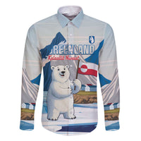 Greenland Family Matching Off The Shoulder Long Sleeve Dress and Hawaiian Shirt Kalaallit Nunaat Polar Bear