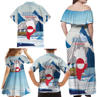 Greenland Family Matching Off Shoulder Maxi Dress and Hawaiian Shirt Kalaallit Nunaat Polar Bear