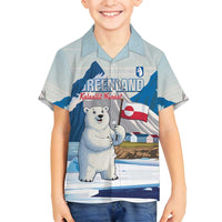 Greenland Family Matching Off Shoulder Maxi Dress and Hawaiian Shirt Kalaallit Nunaat Polar Bear