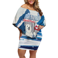 Greenland Family Matching Off Shoulder Short Dress and Hawaiian Shirt Kalaallit Nunaat Polar Bear