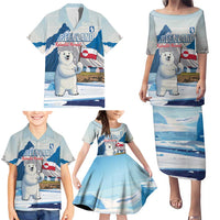 Greenland Family Matching Puletasi and Hawaiian Shirt Kalaallit Nunaat Polar Bear