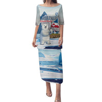 Greenland Family Matching Puletasi and Hawaiian Shirt Kalaallit Nunaat Polar Bear