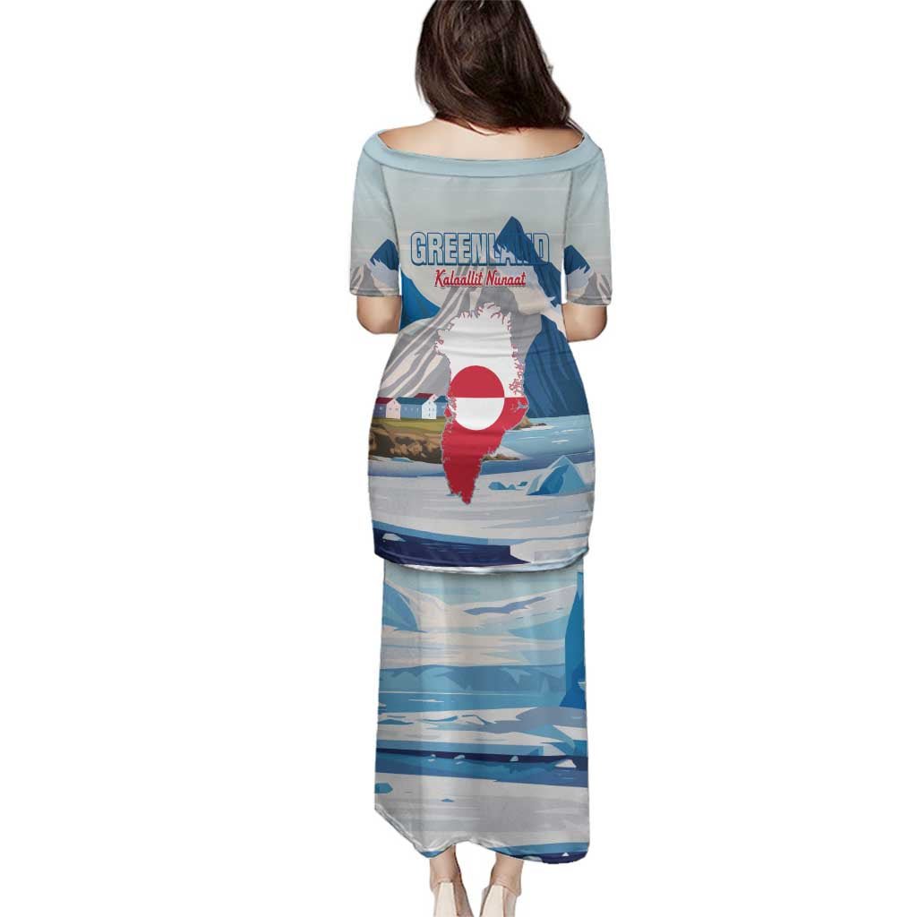 Greenland Family Matching Puletasi and Hawaiian Shirt Kalaallit Nunaat Polar Bear