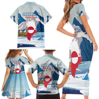 Greenland Family Matching Short Sleeve Bodycon Dress and Hawaiian Shirt Kalaallit Nunaat Polar Bear