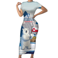 Greenland Family Matching Short Sleeve Bodycon Dress and Hawaiian Shirt Kalaallit Nunaat Polar Bear