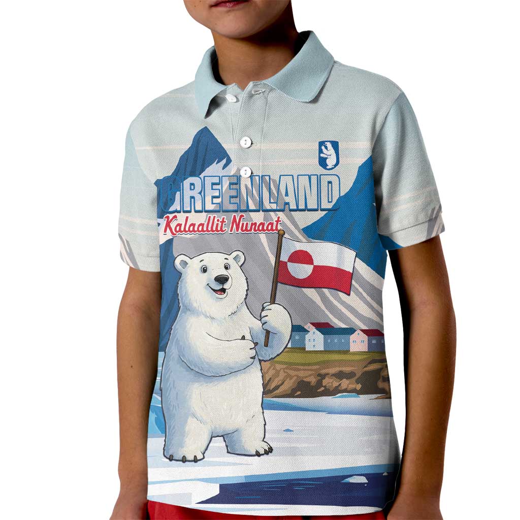 Greenland Kid Polo Shirt Kalaallit Nunaat Polar Bear