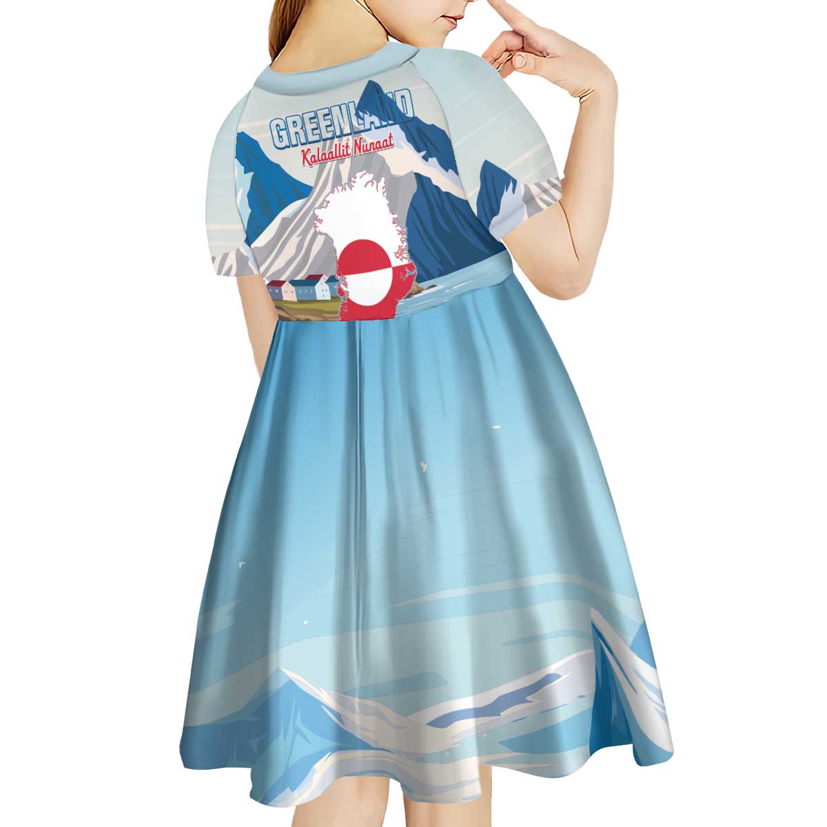 Greenland Kid Short Sleeve Dress Kalaallit Nunaat Polar Bear