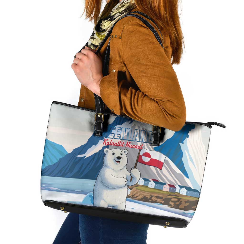 Greenland Leather Tote Bag Kalaallit Nunaat Polar Bear