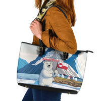 Greenland Leather Tote Bag Kalaallit Nunaat Polar Bear