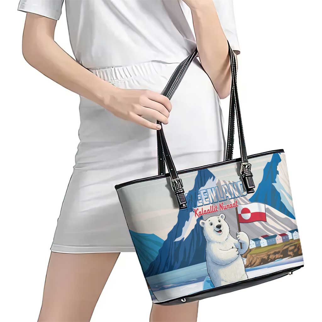 Greenland Leather Tote Bag Kalaallit Nunaat Polar Bear