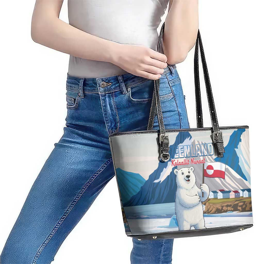 Greenland Leather Tote Bag Kalaallit Nunaat Polar Bear