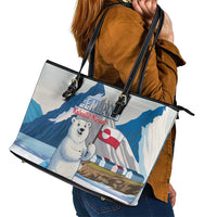 Greenland Leather Tote Bag Kalaallit Nunaat Polar Bear