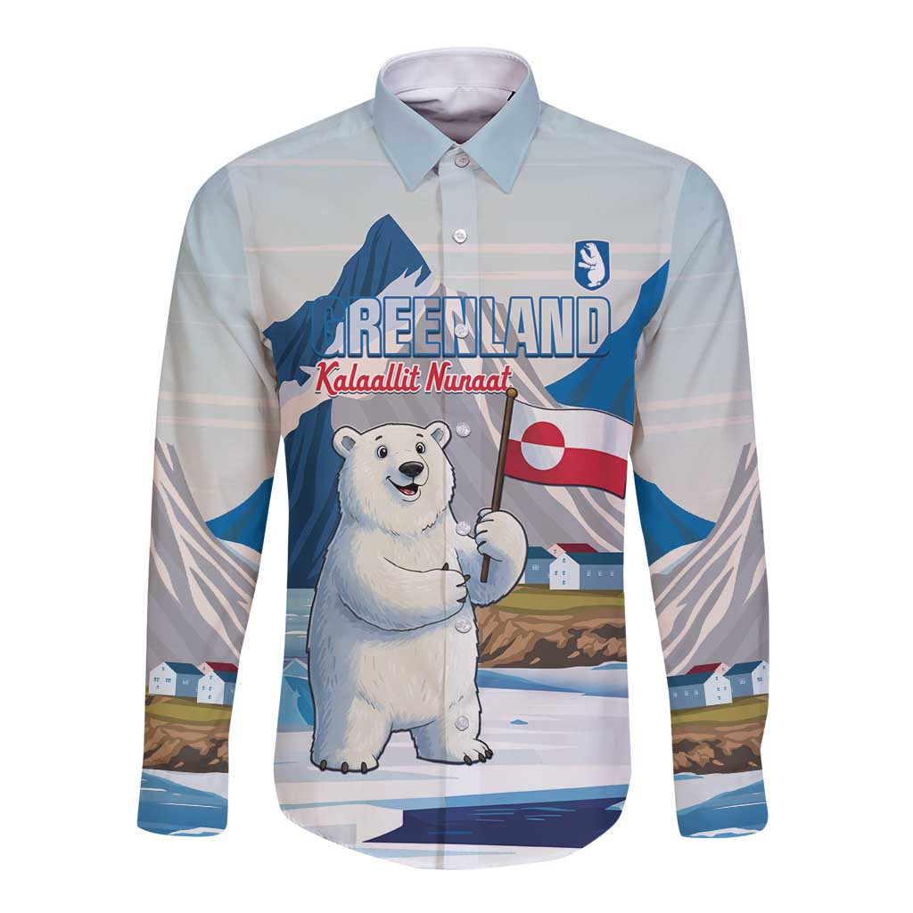 Greenland Long Sleeve Button Shirt Kalaallit Nunaat Polar Bear