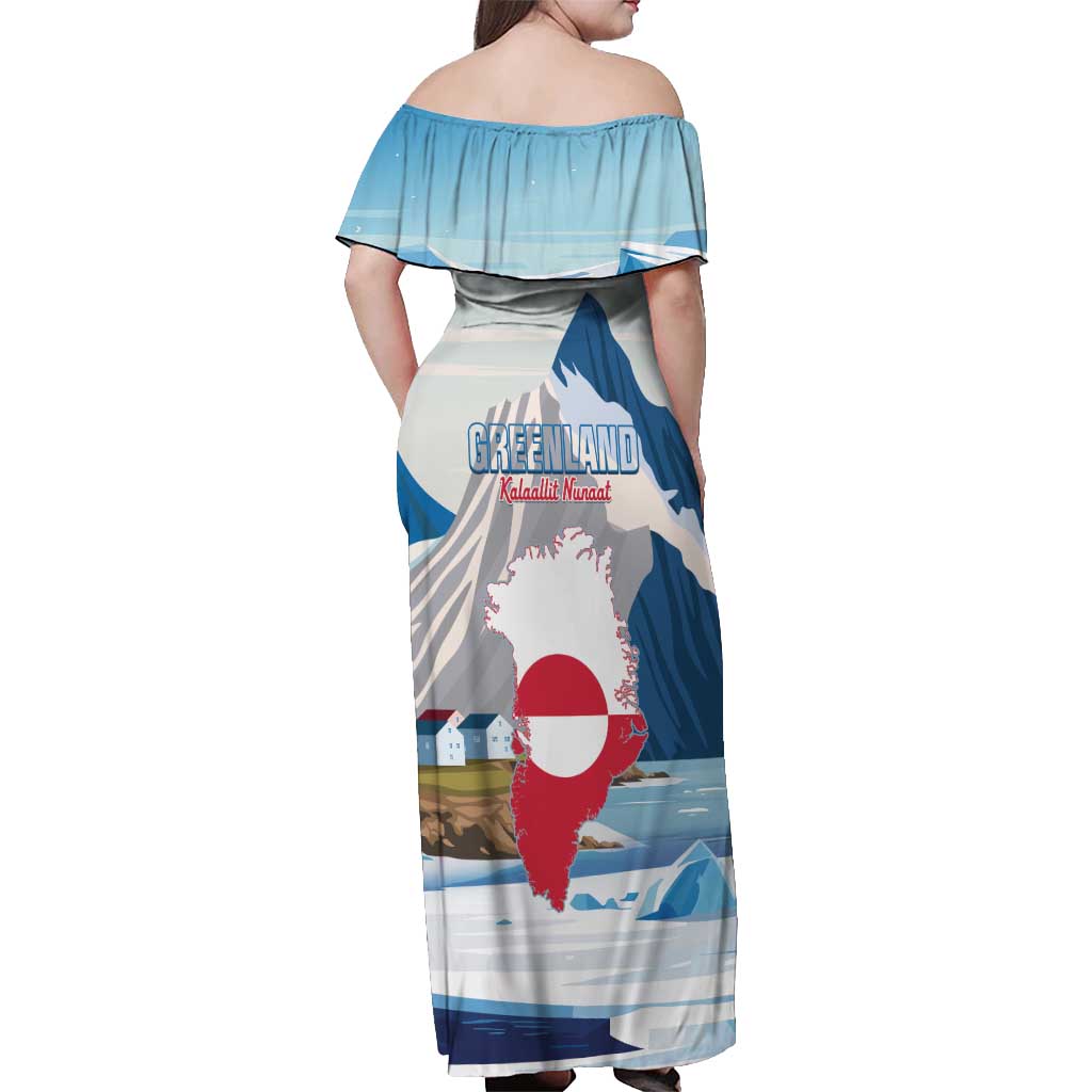 Greenland Off Shoulder Maxi Dress Kalaallit Nunaat Polar Bear