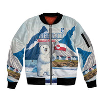 Greenland Sleeve Zip Bomber Jacket Kalaallit Nunaat Polar Bear