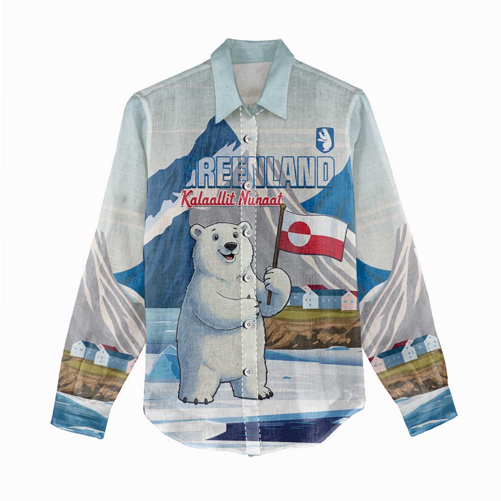 Greenland Women Casual Shirt Kalaallit Nunaat Polar Bear