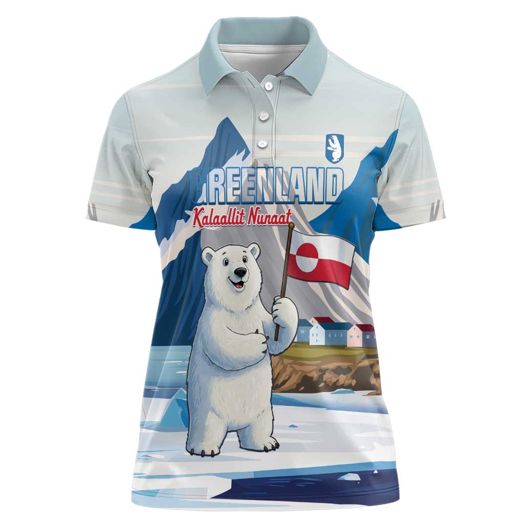 Greenland Women Polo Shirt Kalaallit Nunaat Polar Bear