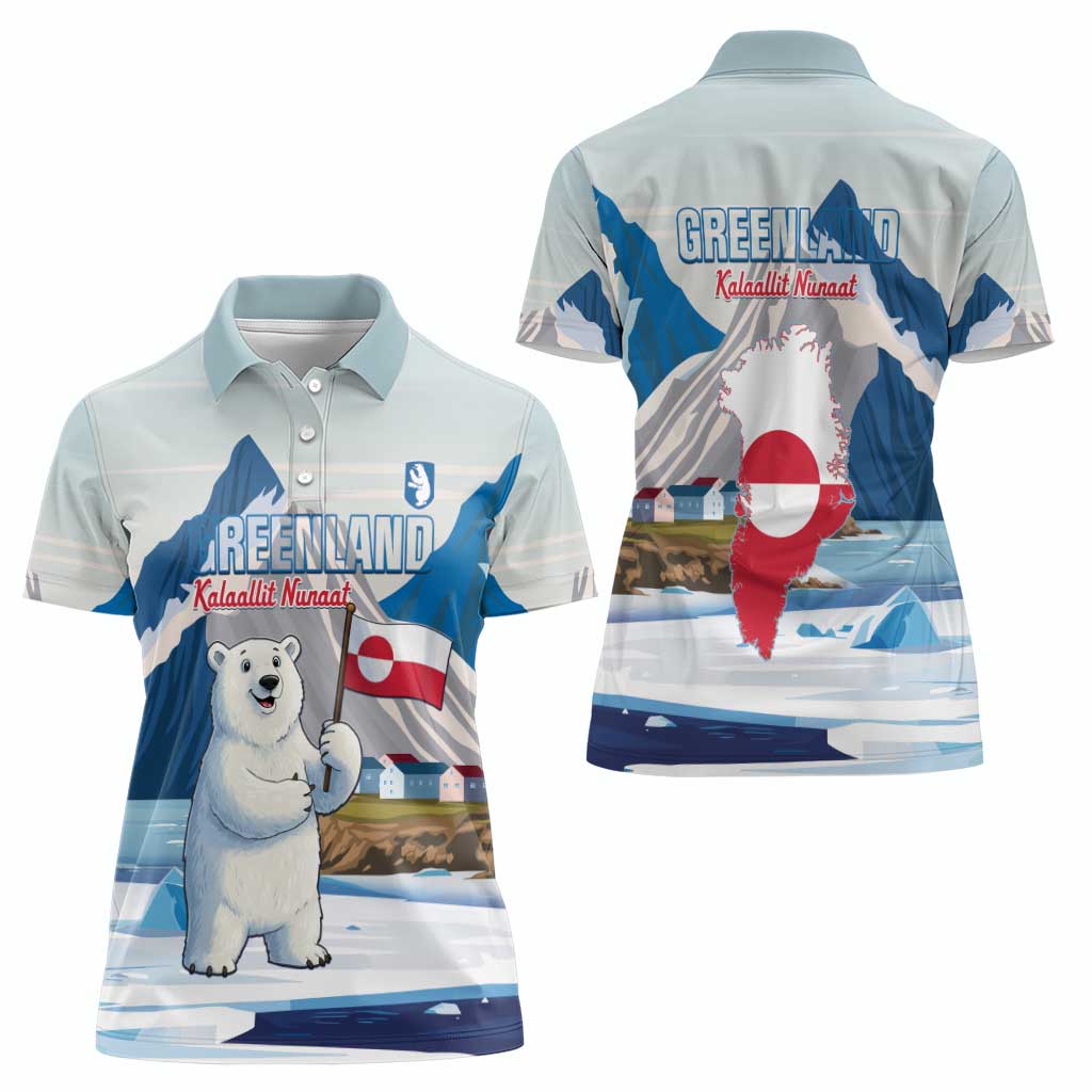 Greenland Women Polo Shirt Kalaallit Nunaat Polar Bear
