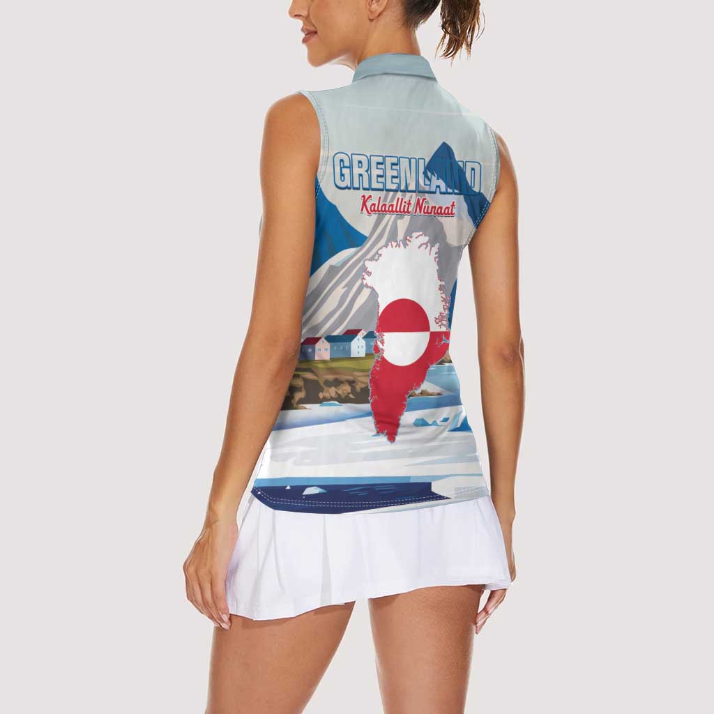 Greenland Women Sleeveless Polo Shirt Kalaallit Nunaat Polar Bear