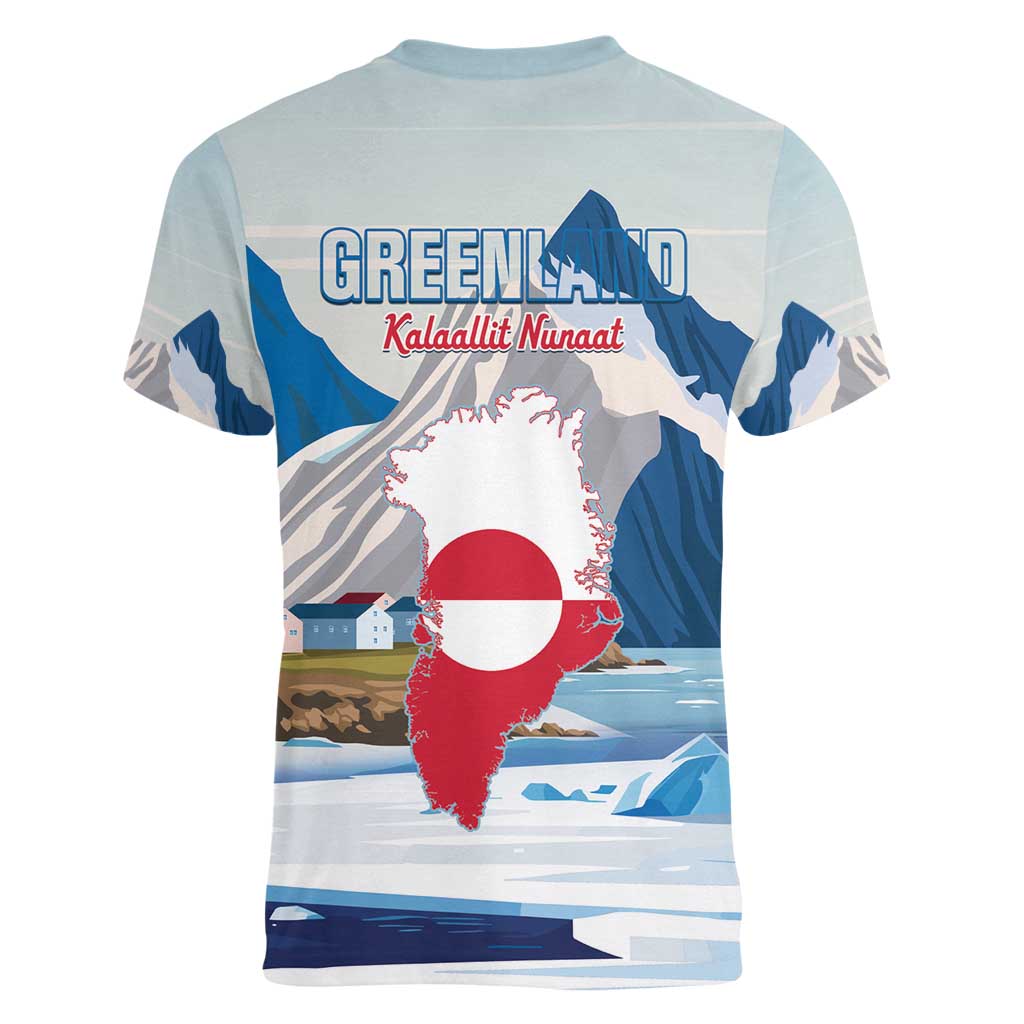 Greenland Women V-Neck T-Shirt Kalaallit Nunaat Polar Bear