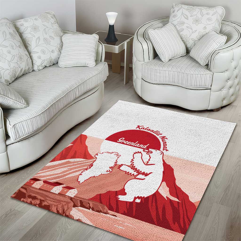 Kalaallit Nunaat Greenland Area Rug Coat Of Arms Flag Style