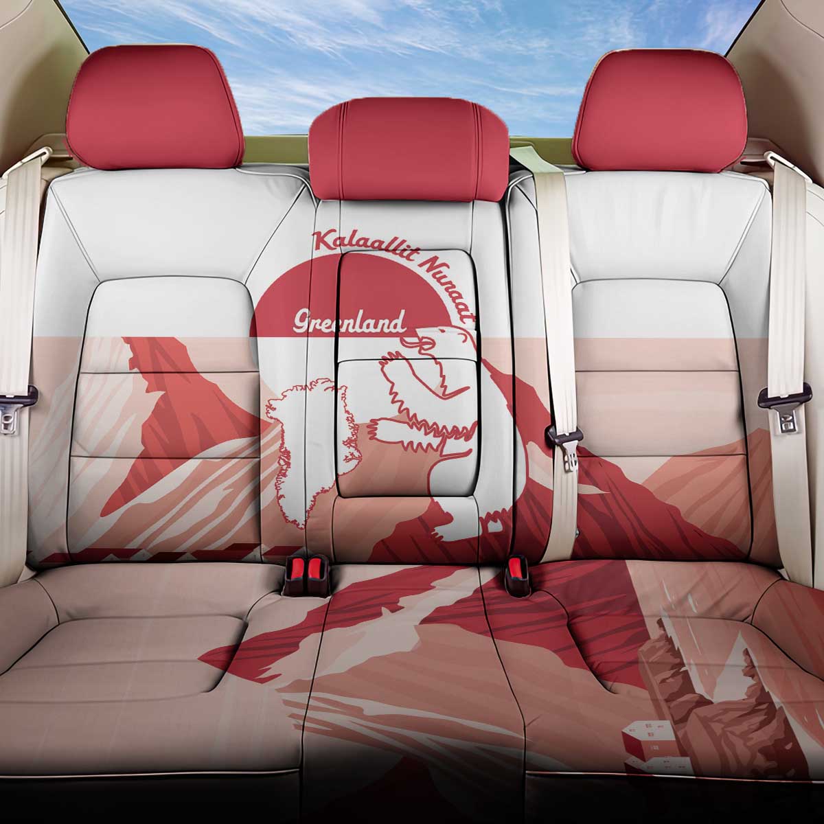 Kalaallit Nunaat Greenland Back Car Seat Cover Coat Of Arms Flag Style