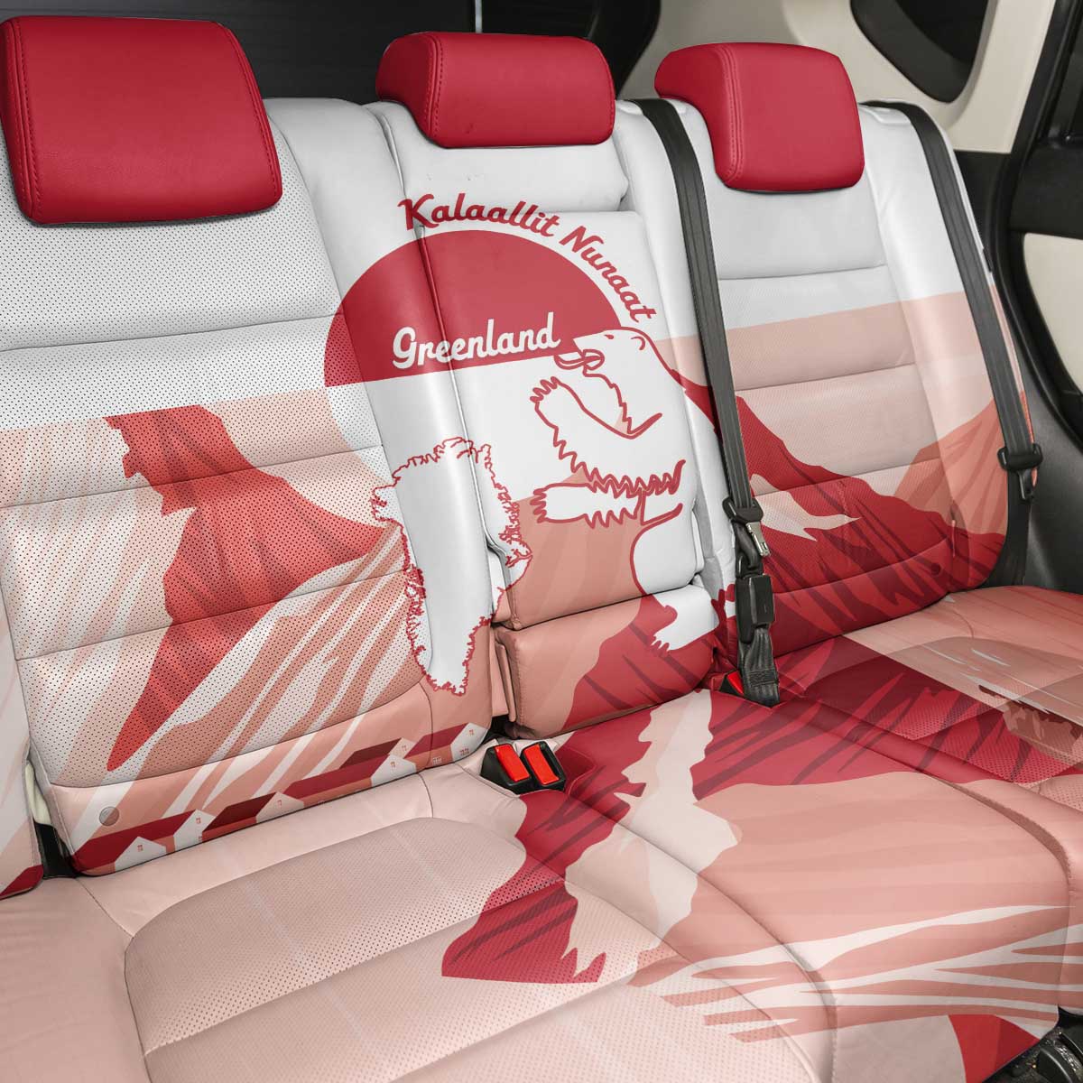 Kalaallit Nunaat Greenland Back Car Seat Cover Coat Of Arms Flag Style
