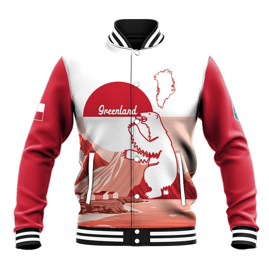 Kalaallit Nunaat Greenland Baseball Jacket Coat Of Arms Flag Style