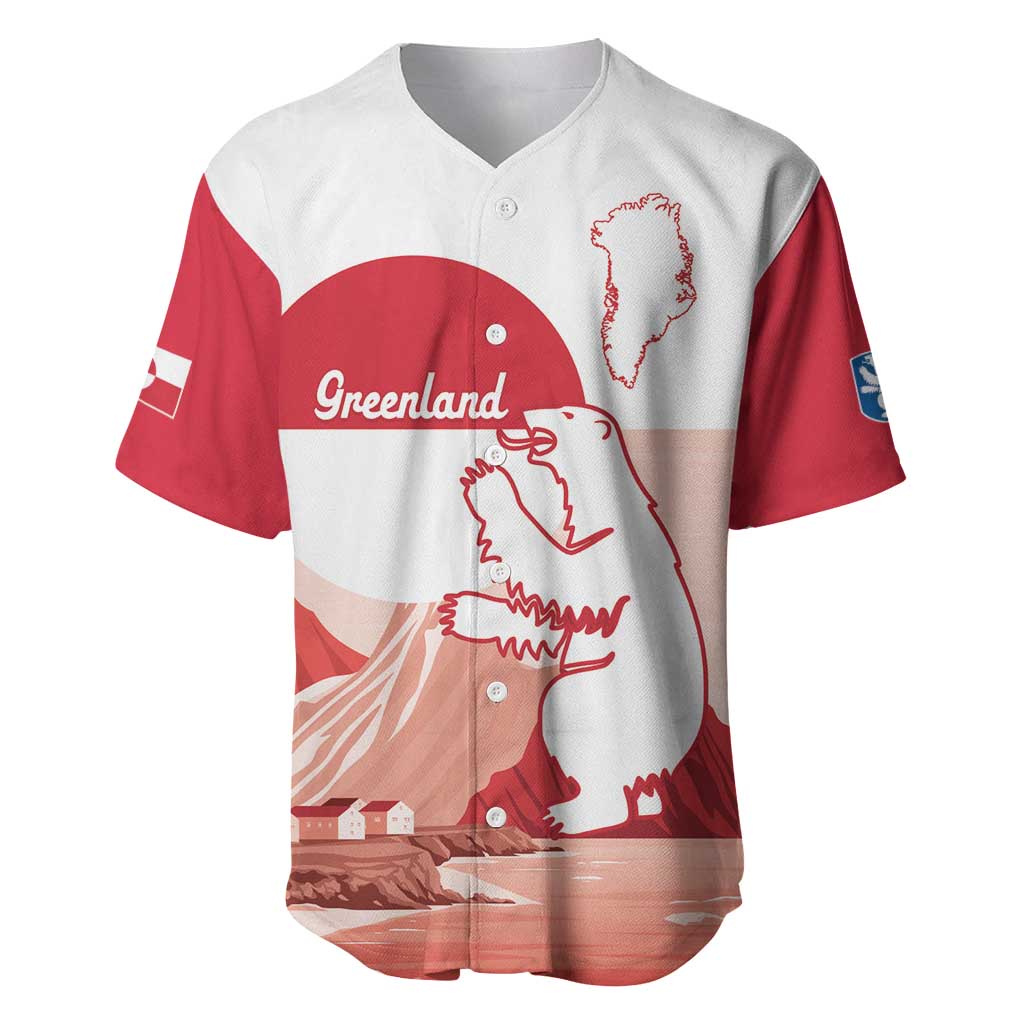Kalaallit Nunaat Greenland Baseball Jersey Coat Of Arms Flag Style