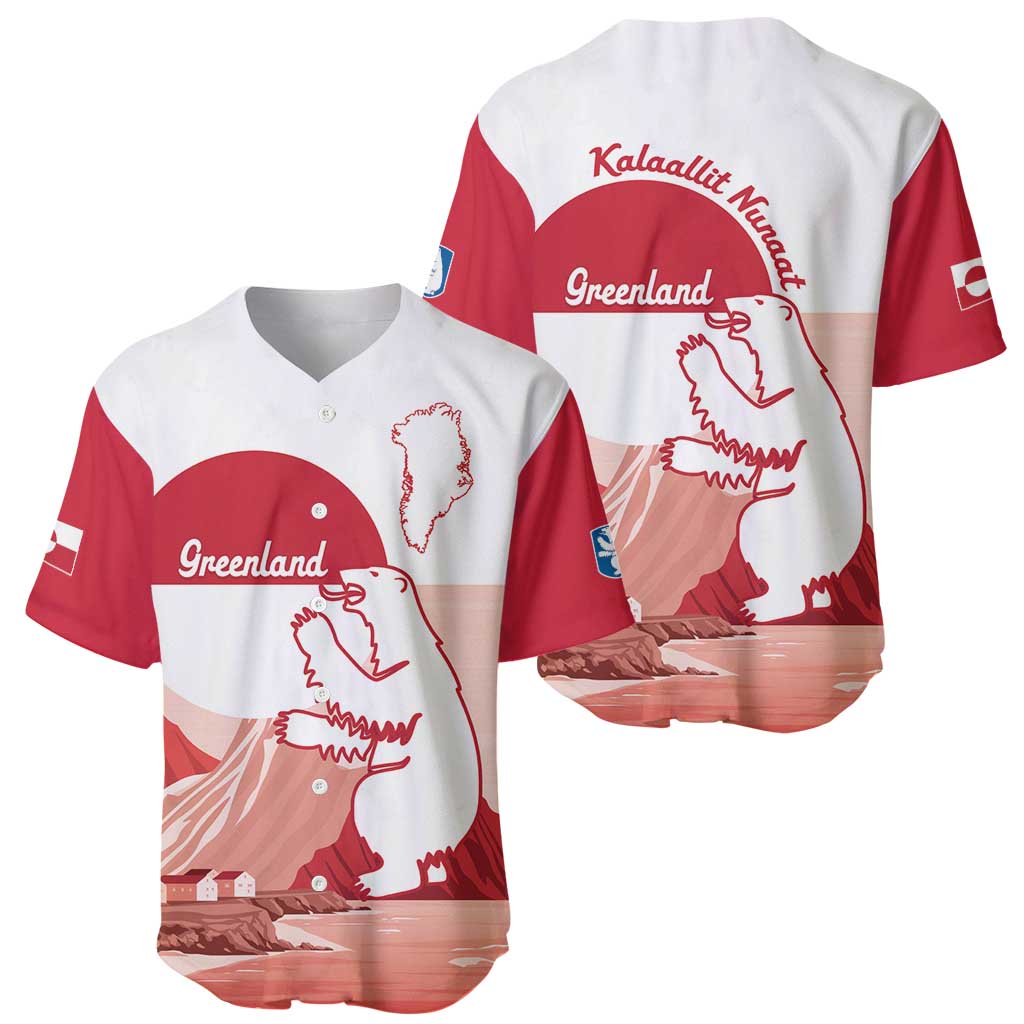 Kalaallit Nunaat Greenland Baseball Jersey Coat Of Arms Flag Style