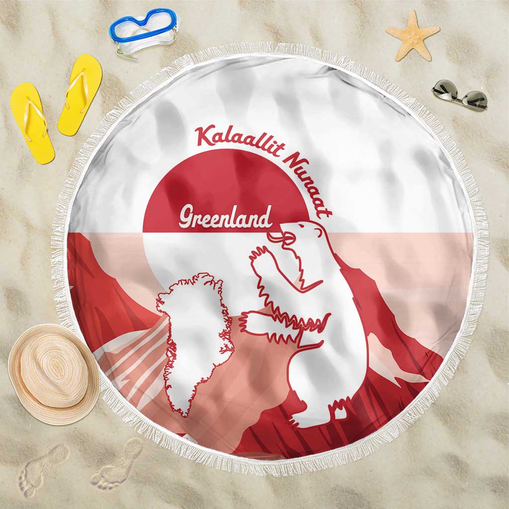 Kalaallit Nunaat Greenland Beach Blanket Coat Of Arms Flag Style