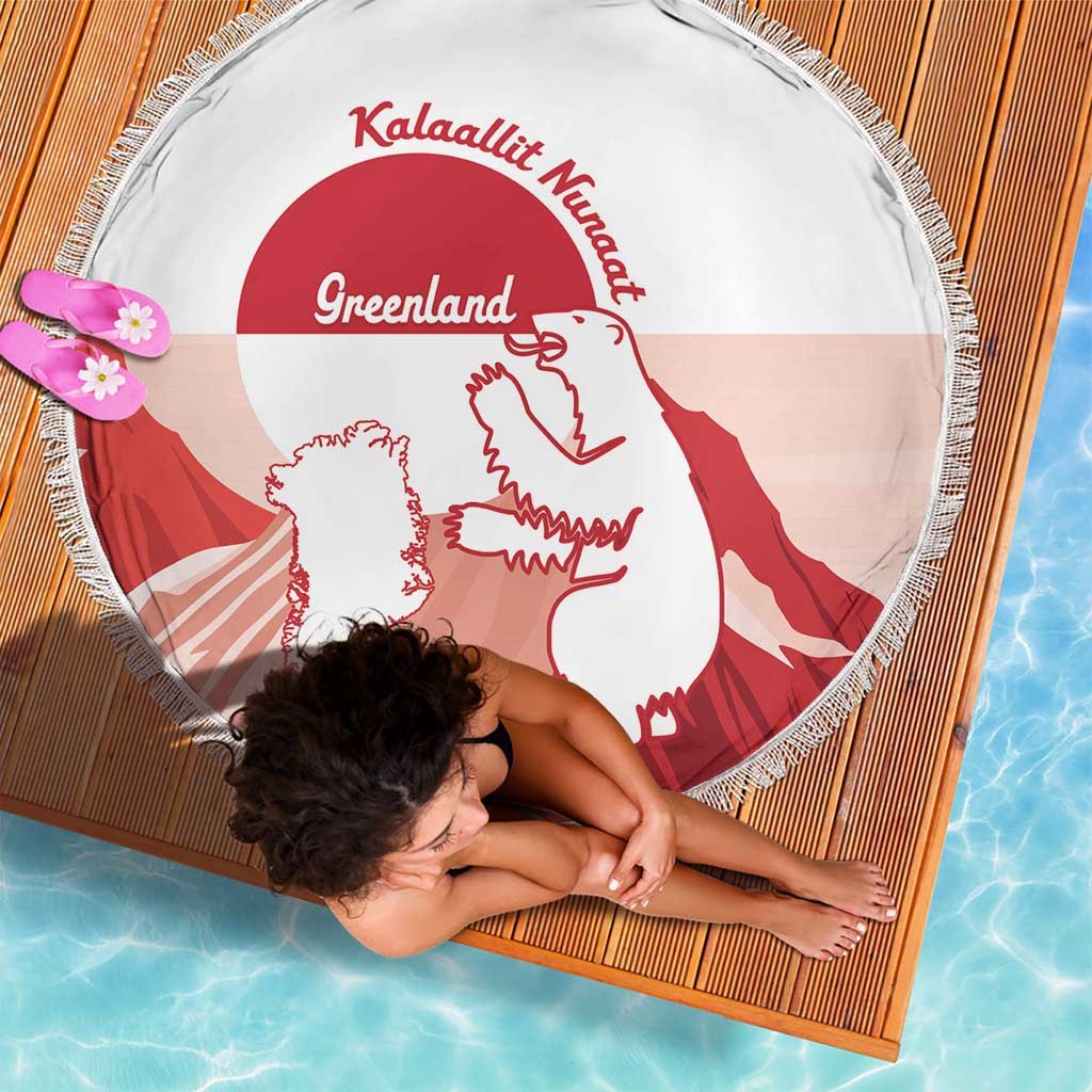 Kalaallit Nunaat Greenland Beach Blanket Coat Of Arms Flag Style