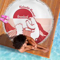 Kalaallit Nunaat Greenland Beach Blanket Coat Of Arms Flag Style
