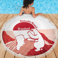 Kalaallit Nunaat Greenland Beach Blanket Coat Of Arms Flag Style