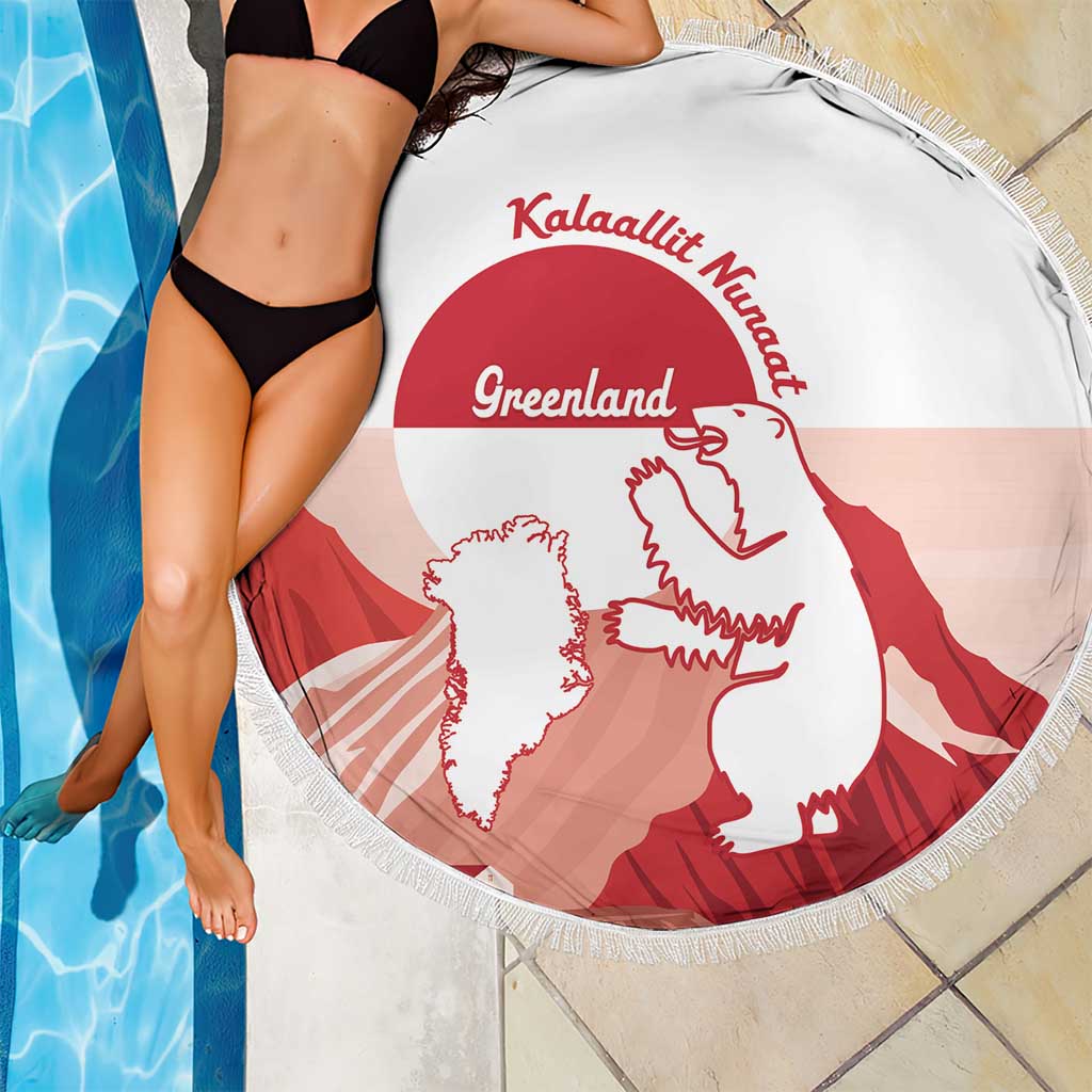 Kalaallit Nunaat Greenland Beach Blanket Coat Of Arms Flag Style