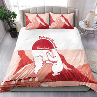 Kalaallit Nunaat Greenland Bedding Set Coat Of Arms Flag Style