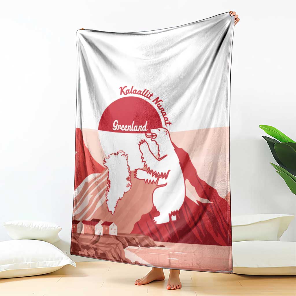 Kalaallit Nunaat Greenland Blanket Coat Of Arms Flag Style
