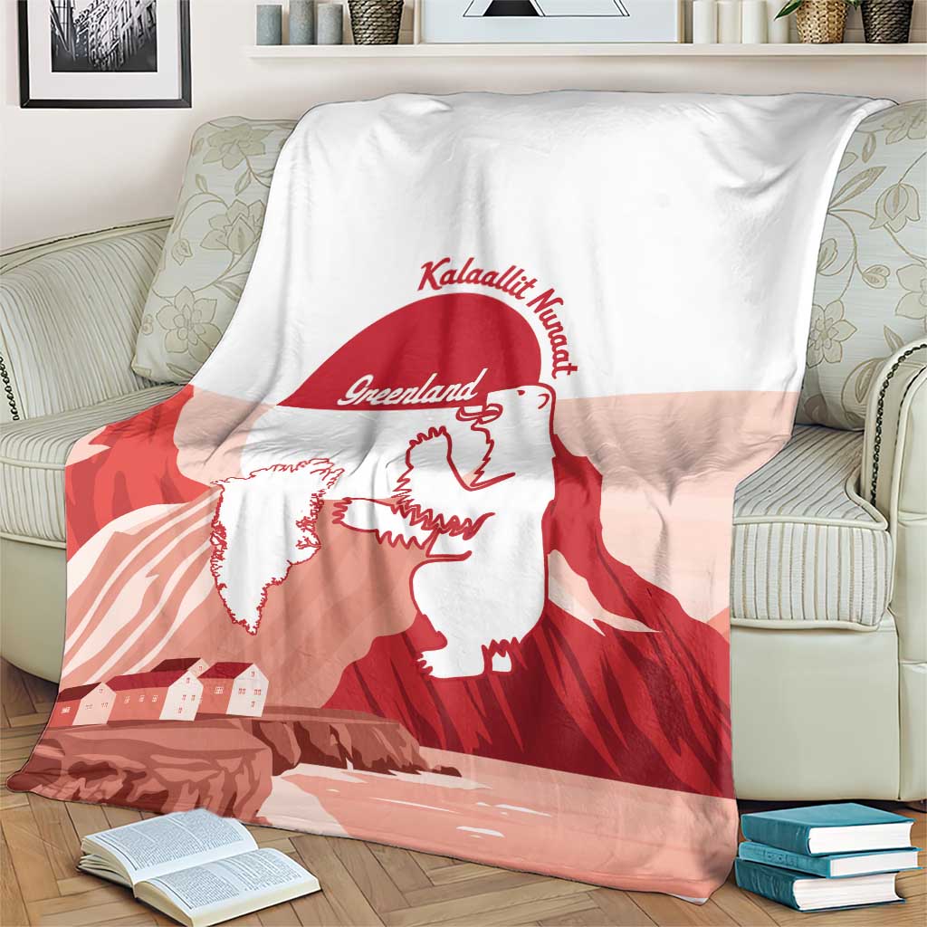 Kalaallit Nunaat Greenland Blanket Coat Of Arms Flag Style