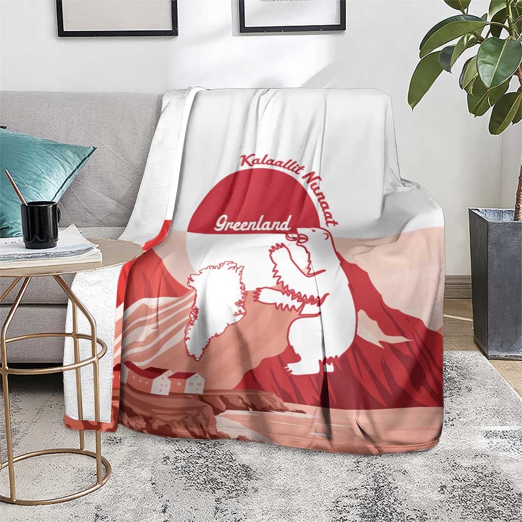 Kalaallit Nunaat Greenland Blanket Coat Of Arms Flag Style