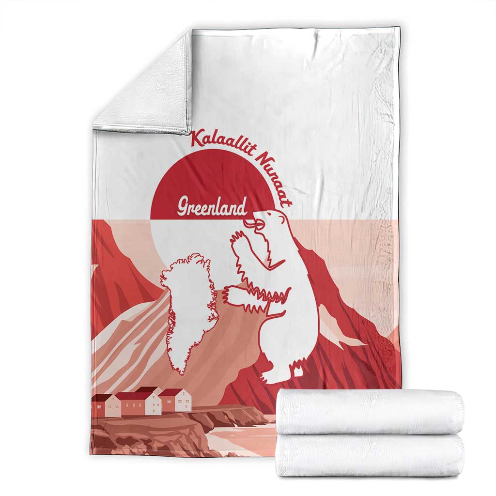 Kalaallit Nunaat Greenland Blanket Coat Of Arms Flag Style
