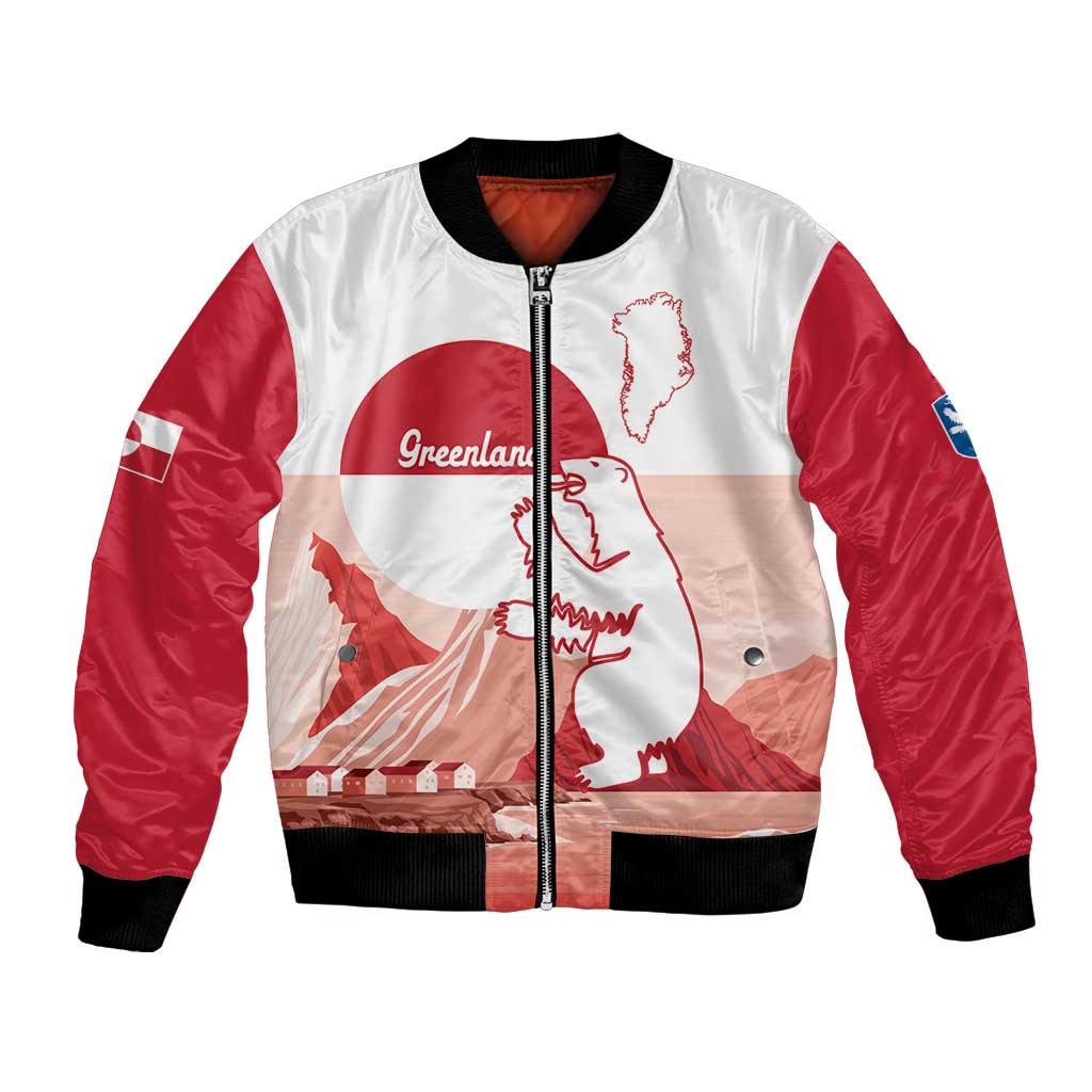 Kalaallit Nunaat Greenland Bomber Jacket Coat Of Arms Flag Style