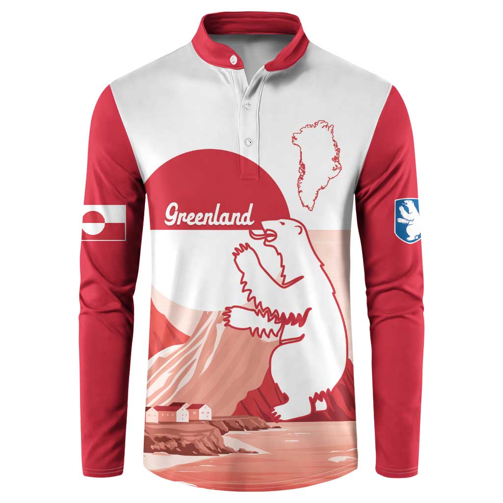 Kalaallit Nunaat Greenland Button Sweatshirt Coat Of Arms Flag Style