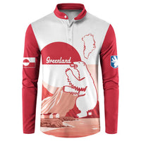 Kalaallit Nunaat Greenland Button Sweatshirt Coat Of Arms Flag Style