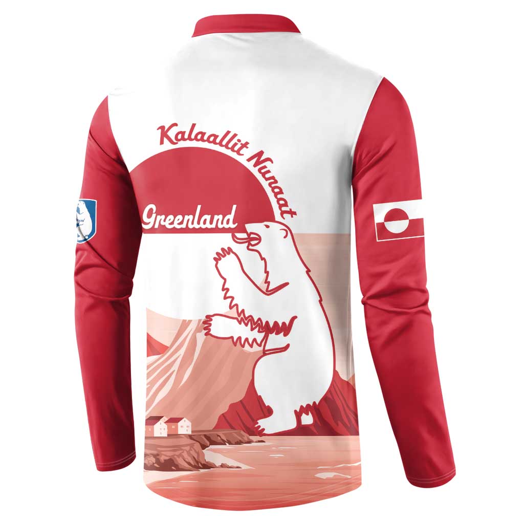 Kalaallit Nunaat Greenland Button Sweatshirt Coat Of Arms Flag Style