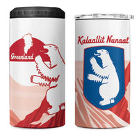 Kalaallit Nunaat Greenland 4 in 1 Can Cooler Tumbler Coat Of Arms Flag Style