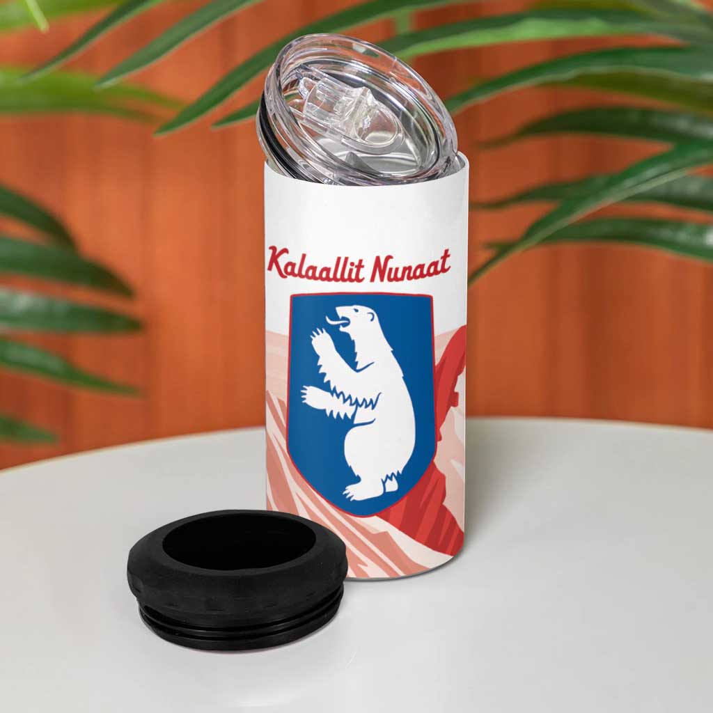 Kalaallit Nunaat Greenland 4 in 1 Can Cooler Tumbler Coat Of Arms Flag Style