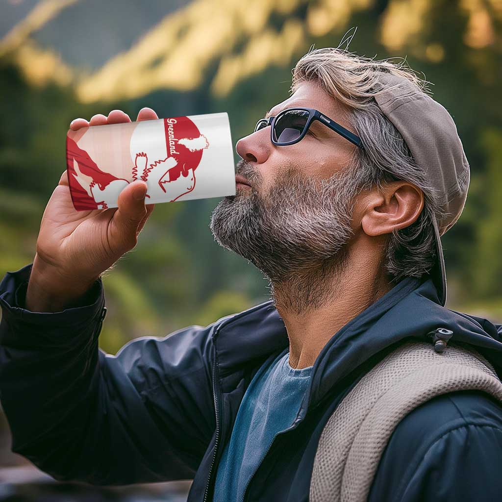 Kalaallit Nunaat Greenland 4 in 1 Can Cooler Tumbler Coat Of Arms Flag Style