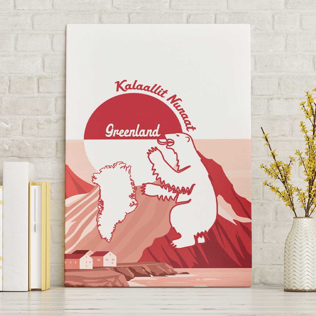 Kalaallit Nunaat Greenland Canvas Wall Art Coat Of Arms Flag Style