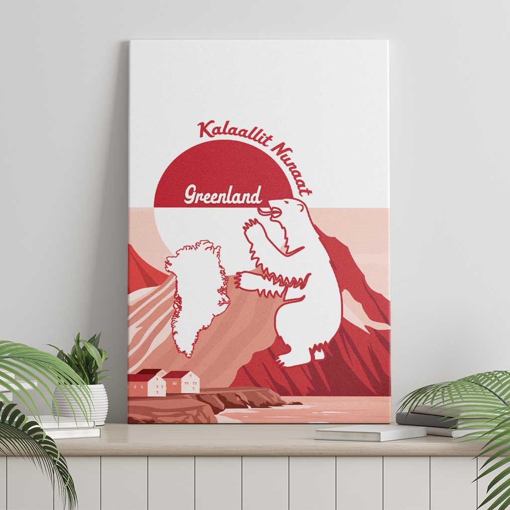 Kalaallit Nunaat Greenland Canvas Wall Art Coat Of Arms Flag Style