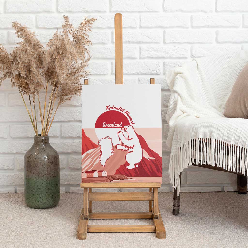 Kalaallit Nunaat Greenland Canvas Wall Art Coat Of Arms Flag Style